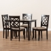 Baxton Studio Verner Modern and Contemporary Sand Fabric Upholstered Espresso Brown Finished 5-Piece Wood Dining Set - BSORH330C-Sand/Dark Brown-5PC Dining Set