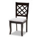Baxton Studio Verner Modern and Contemporary Grey Fabric Upholstered Espresso Brown Finished Wood Dining Chair (Set of 4) - BSORH330C-Grey/Dark Brown-DC-4PK