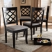 Baxton Studio Verner Modern and Contemporary Grey Fabric Upholstered Espresso Brown Finished Wood Dining Chair (Set of 4) - BSORH330C-Grey/Dark Brown-DC-4PK