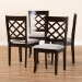 Baxton Studio Verner Modern and Contemporary Grey Fabric Upholstered Espresso Brown Finished Wood Dining Chair (Set of 4) - BSORH330C-Grey/Dark Brown-DC-4PK