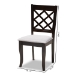 Baxton Studio Verner Modern and Contemporary Grey Fabric Upholstered Espresso Brown Finished Wood Dining Chair (Set of 4) - BSORH330C-Grey/Dark Brown-DC-4PK