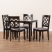 Baxton Studio Verner Modern and Contemporary Grey Fabric Upholstered Espresso Brown Finished 5-Piece Wood Dining Set - BSORH330C-Grey/Dark Brown-5PC Dining Set