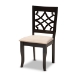 Baxton Studio Mael Modern and Contemporary Sand Fabric Upholstered Espresso Brown Finished Wood Dining Chair (Set of 4) - BSORH331C-Sand/Dark Brown-DC-4PK
