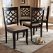 Baxton Studio Mael Modern and Contemporary Sand Fabric Upholstered Espresso Brown Finished Wood Dining Chair (Set of 4) - BSORH331C-Sand/Dark Brown-DC-4PK