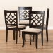 Baxton Studio Mael Modern and Contemporary Sand Fabric Upholstered Espresso Brown Finished Wood Dining Chair (Set of 4) - BSORH331C-Sand/Dark Brown-DC-4PK