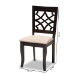 Baxton Studio Mael Modern and Contemporary Sand Fabric Upholstered Espresso Brown Finished Wood Dining Chair (Set of 4) - BSORH331C-Sand/Dark Brown-DC-4PK