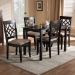Baxton Studio Mael Modern and Contemporary Sand Fabric Upholstered Espresso Brown Finished 5-Piece Wood Dining Set - BSORH331C-Sand/Dark Brown-5PC Dining Set