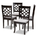 Baxton Studio Mael Modern and Contemporary Grey Fabric Upholstered Espresso Brown Finished Wood Dining Chair (Set of 4)
