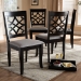 Baxton Studio Mael Modern and Contemporary Grey Fabric Upholstered Espresso Brown Finished Wood Dining Chair (Set of 4) - BSORH331C-Grey/Dark Brown-DC-4PK