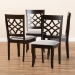 Baxton Studio Mael Modern and Contemporary Grey Fabric Upholstered Espresso Brown Finished Wood Dining Chair (Set of 4) - BSORH331C-Grey/Dark Brown-DC-4PK