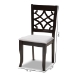 Baxton Studio Mael Modern and Contemporary Grey Fabric Upholstered Espresso Brown Finished Wood Dining Chair (Set of 4) - BSORH331C-Grey/Dark Brown-DC-4PK