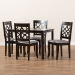 Baxton Studio Mael Modern and Contemporary Grey Fabric Upholstered Espresso Brown Finished 5-Piece Wood Dining Set - BSORH331C-Grey/Dark Brown-5PC Dining Set