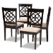 Baxton Studio Renaud Modern and Contemporary Sand Fabric Upholstered Espresso Brown Finished Wood Dining Chair (Set of 4)