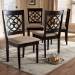 Baxton Studio Renaud Modern and Contemporary Sand Fabric Upholstered Espresso Brown Finished Wood Dining Chair (Set of 4) - BSORH332C-Sand/Dark Brown-DC-4PK