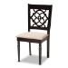 Baxton Studio Renaud Modern and Contemporary Sand Fabric Upholstered Espresso Brown Finished 5-Piece Wood Dining Set - BSORH332C-Sand/Dark Brown-5PC Dining Set