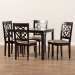 Baxton Studio Renaud Modern and Contemporary Sand Fabric Upholstered Espresso Brown Finished 5-Piece Wood Dining Set - BSORH332C-Sand/Dark Brown-5PC Dining Set