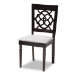 Baxton Studio Renaud Modern and Contemporary Grey Fabric Upholstered Espresso Brown Finished Wood Dining Chair (Set of 4) - BSORH332C-Grey/Dark Brown-DC-4PK
