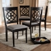 Baxton Studio Renaud Modern and Contemporary Grey Fabric Upholstered Espresso Brown Finished Wood Dining Chair (Set of 4) - BSORH332C-Grey/Dark Brown-DC-4PK