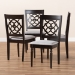 Baxton Studio Renaud Modern and Contemporary Grey Fabric Upholstered Espresso Brown Finished Wood Dining Chair (Set of 4) - BSORH332C-Grey/Dark Brown-DC-4PK