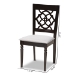 Baxton Studio Renaud Modern and Contemporary Grey Fabric Upholstered Espresso Brown Finished Wood Dining Chair (Set of 4) - BSORH332C-Grey/Dark Brown-DC-4PK