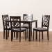 Baxton Studio Renaud Modern and Contemporary Grey Fabric Upholstered Espresso Brown Finished 5-Piece Wood Dining Set - BSORH332C-Grey/Dark Brown-5PC Dining Set