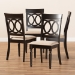Baxton Studio Lucie Modern and Contemporary Sand Fabric Upholstered Espresso Brown Finished Wood Dining Chair (Set of 4) - BSORH333C-Sand/Dark Brown-DC-4PK