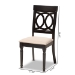 Baxton Studio Lucie Modern and Contemporary Sand Fabric Upholstered Espresso Brown Finished Wood Dining Chair (Set of 4) - BSORH333C-Sand/Dark Brown-DC-4PK