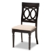 Baxton Studio Lucie Modern and Contemporary Sand Fabric Upholstered Espresso Brown Finished 5-Piece Wood Dining Set - BSORH333C-Sand/Dark Brown-5PC Dining Set
