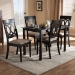 Baxton Studio Lucie Modern and Contemporary Sand Fabric Upholstered Espresso Brown Finished 5-Piece Wood Dining Set - BSORH333C-Sand/Dark Brown-5PC Dining Set