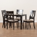Baxton Studio Lucie Modern and Contemporary Sand Fabric Upholstered Espresso Brown Finished 5-Piece Wood Dining Set - BSORH333C-Sand/Dark Brown-5PC Dining Set