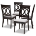 Baxton Studio Lucie Modern and Contemporary Grey Fabric Upholstered Espresso Brown Finished Wood Dining Chair (Set of 4)