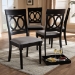 Baxton Studio Lucie Modern and Contemporary Grey Fabric Upholstered Espresso Brown Finished Wood Dining Chair (Set of 4) - BSORH333C-Grey/Dark Brown-DC-4PK