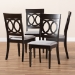 Baxton Studio Lucie Modern and Contemporary Grey Fabric Upholstered Espresso Brown Finished Wood Dining Chair (Set of 4) - BSORH333C-Grey/Dark Brown-DC-4PK