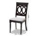 Baxton Studio Lucie Modern and Contemporary Grey Fabric Upholstered Espresso Brown Finished Wood Dining Chair (Set of 4) - BSORH333C-Grey/Dark Brown-DC-4PK