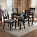 Baxton Studio Lucie Modern and Contemporary Grey Fabric Upholstered Espresso Brown Finished 5-Piece Wood Dining Set - BSORH333C-Grey/Dark Brown-5PC Dining Set