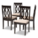 Baxton Studio Cherese Modern and Contemporary Sand Fabric Upholstered Espresso Brown Finished Wood Dining Chair (Set of 4)