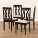 Baxton Studio Cherese Modern and Contemporary Sand Fabric Upholstered Espresso Brown Finished Wood Dining Chair (Set of 4) - BSORH334C-Sand/Dark Brown-DC-4PK
