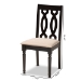 Baxton Studio Cherese Modern and Contemporary Sand Fabric Upholstered Espresso Brown Finished Wood Dining Chair (Set of 4) - BSORH334C-Sand/Dark Brown-DC-4PK