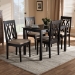 Baxton Studio Cherese Modern and Contemporary Sand Fabric Upholstered Espresso Brown Finished 5-Piece Wood Dining Set - BSORH334C-Sand/Dark Brown-5PC Dining Set
