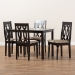 Baxton Studio Cherese Modern and Contemporary Sand Fabric Upholstered Espresso Brown Finished 5-Piece Wood Dining Set - BSORH334C-Sand/Dark Brown-5PC Dining Set