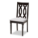 Baxton Studio Cherese Modern and Contemporary Grey Fabric Upholstered Espresso Brown Finished Wood Dining Chair (Set of 4) - BSORH334C-Grey/Dark Brown-DC-4PK