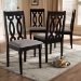 Baxton Studio Cherese Modern and Contemporary Grey Fabric Upholstered Espresso Brown Finished Wood Dining Chair (Set of 4) - BSORH334C-Grey/Dark Brown-DC-4PK