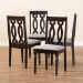 Baxton Studio Cherese Modern and Contemporary Grey Fabric Upholstered Espresso Brown Finished Wood Dining Chair (Set of 4) - BSORH334C-Grey/Dark Brown-DC-4PK