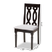 Baxton Studio Cherese Modern and Contemporary Grey Fabric Upholstered Espresso Brown Finished Wood Dining Chair (Set of 4) - BSORH334C-Grey/Dark Brown-DC-4PK
