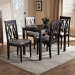 Baxton Studio Cherese Modern and Contemporary Grey Fabric Upholstered Espresso Brown Finished 5-Piece Wood Dining Set - BSORH334C-Grey/Dark Brown-5PC Dining Set