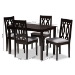 Baxton Studio Cherese Modern and Contemporary Grey Fabric Upholstered Espresso Brown Finished 5-Piece Wood Dining Set - BSORH334C-Grey/Dark Brown-5PC Dining Set