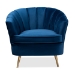 Baxton Studio Emeline Glam and Luxe Navy Blue Velvet Fabric Upholstered Brushed Gold Finished Accent Chair - BSOTSF-66161-Navy/Gold-CC