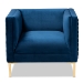 Baxton Studio Seraphin Glam and Luxe Navy Blue Velvet Fabric Upholstered Gold Finished Armchair - BSOTSF-6625-Navy/Gold-CC