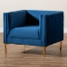 Baxton Studio Seraphin Glam and Luxe Navy Blue Velvet Fabric Upholstered Gold Finished Armchair - BSOTSF-6625-Navy/Gold-CC