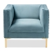 Baxton Studio Seraphin Glam and Luxe Light Blue Velvet Fabric Upholstered Gold Finished Armchair - BSOTSF-6625-Light Blue/Gold-CC